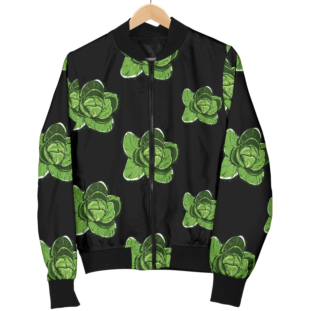 Cabbage Pattern Print Design 03 Women's Bomber Jacket