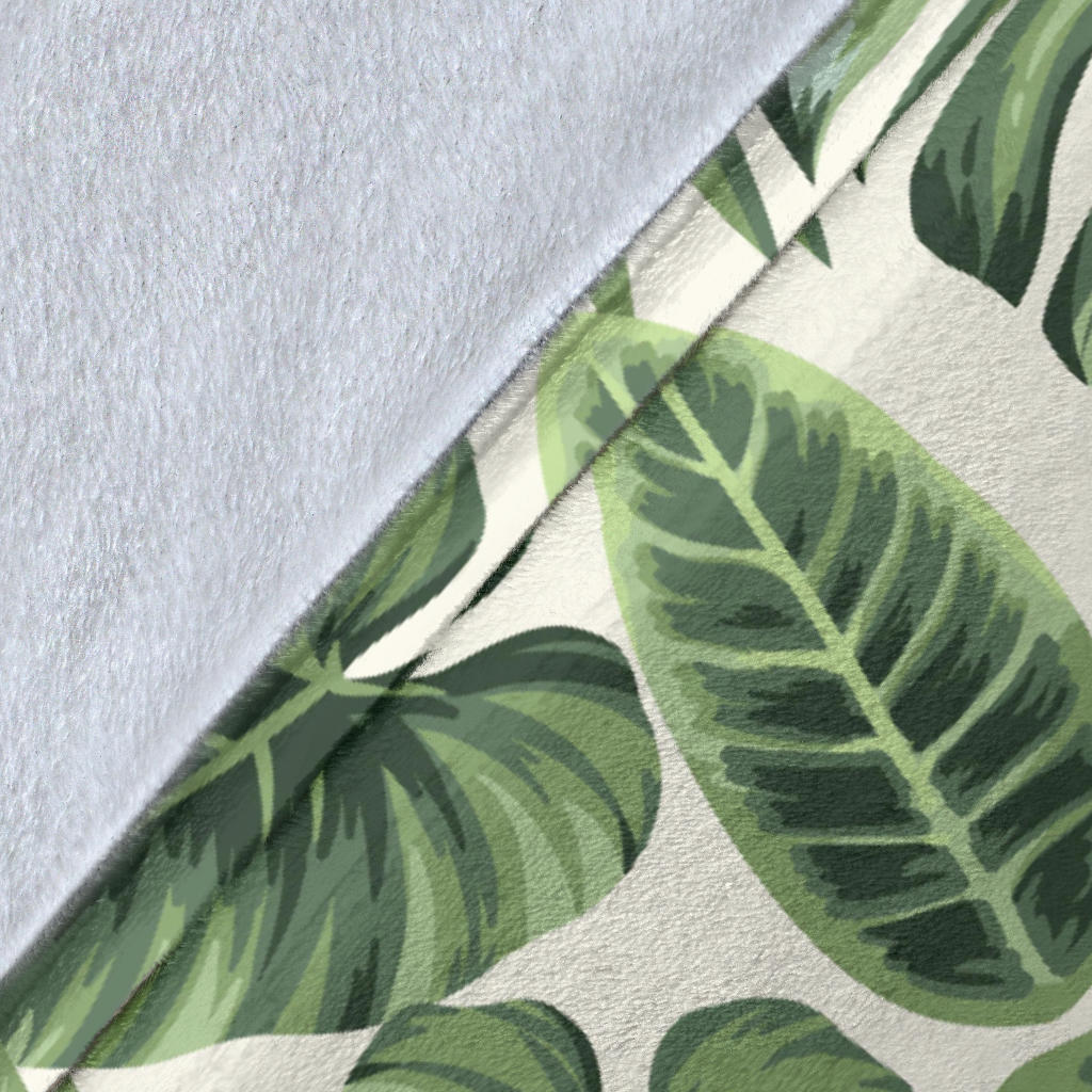Palm Leaves Pattern Print Design PL014 Fleece Blanket