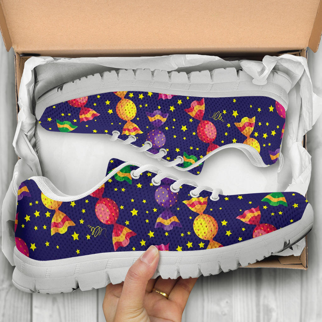 Candy Pattern Print Design CA06 Sneakers White Bottom Shoes