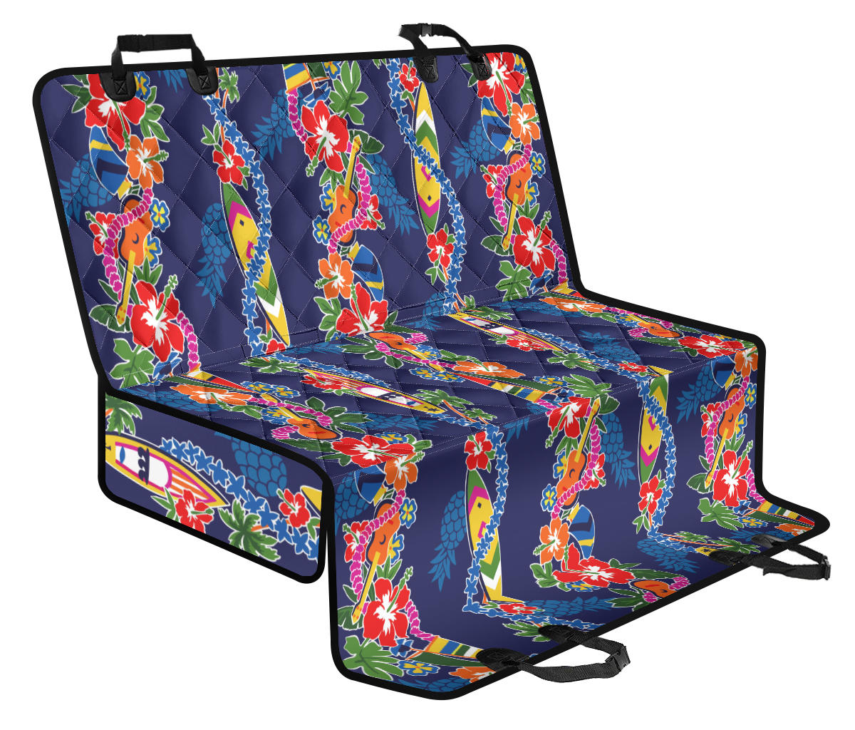 Hawaiian Themed Pattern Print Design H04 Rear Dog Seat Cover