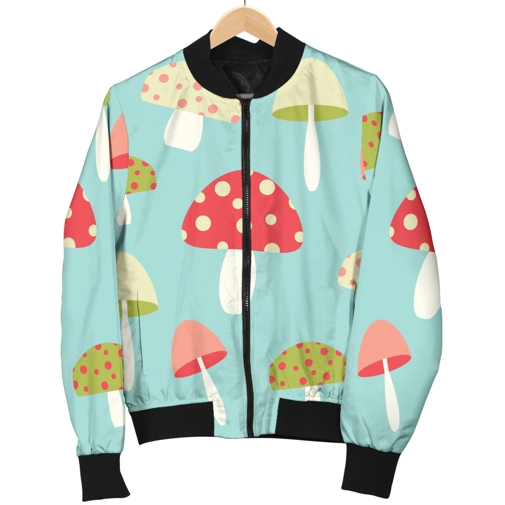Mushroom Pattern Print Design A01 Women's Bomber Jacket