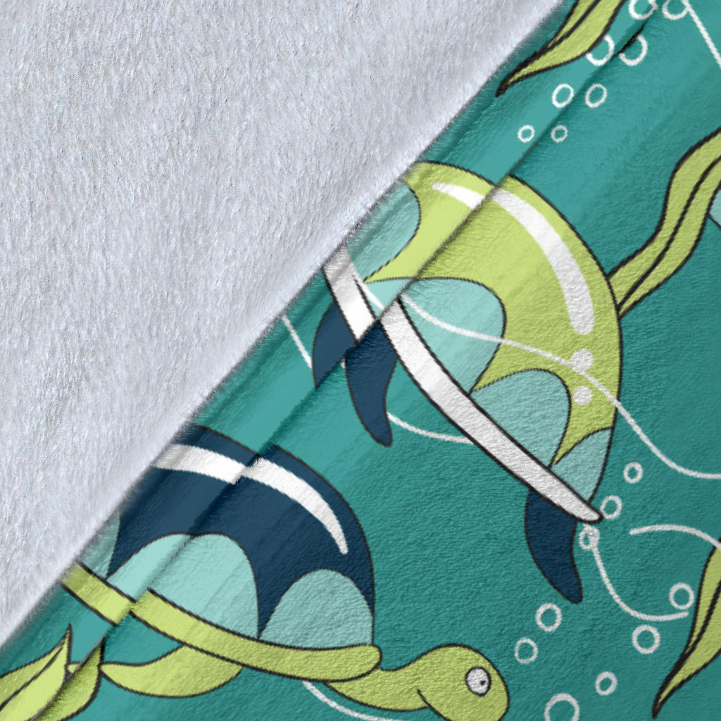Sea Turtle Pattern Print Design T08 Fleece Blanket
