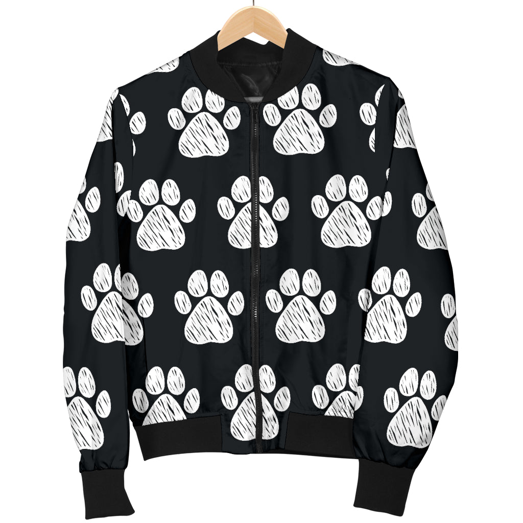 Paw Pattern Print Design A02 Women's Bomber Jacket