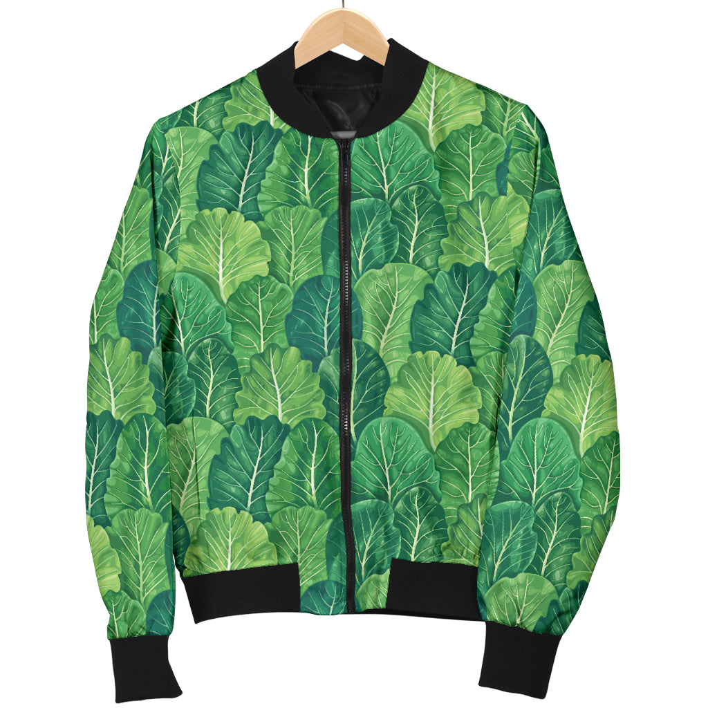 Cabbage Pattern Print Design 02 Women's Bomber Jacket