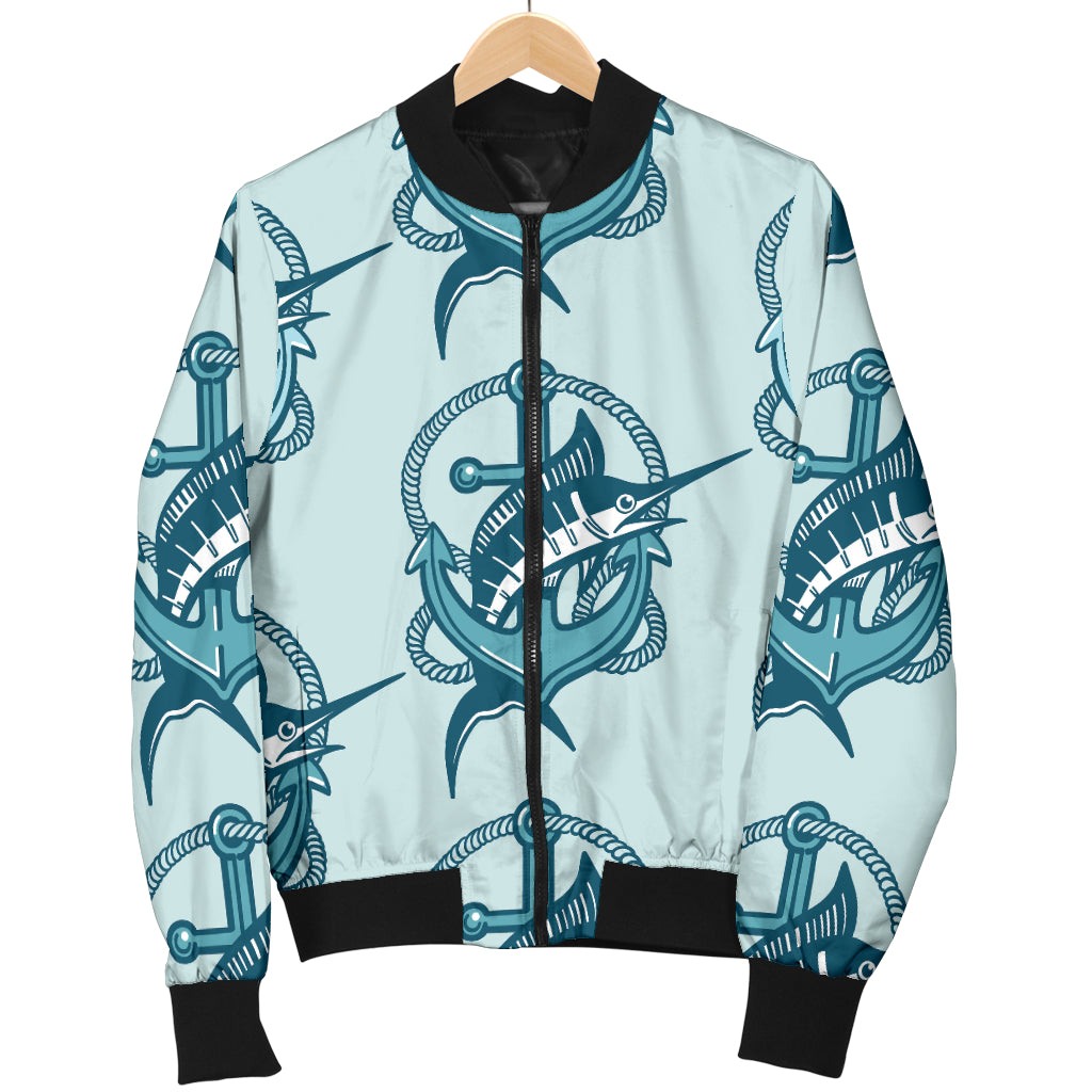 Swordfish Pattern Print Design 03 Women's Bomber Jacket