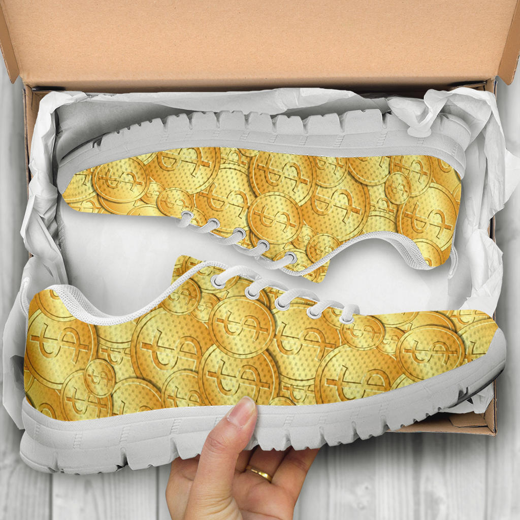 Dollar Pattern Print Design DO03 Sneakers White Bottom Shoes