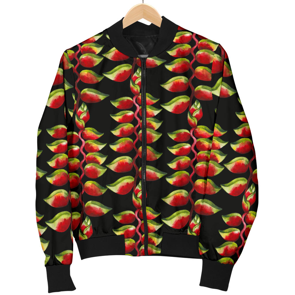 Heliconia Pattern Print Design HL05 Men Bomber Jacket