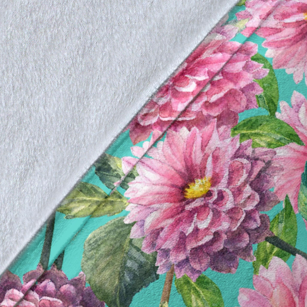 Dahlia Pattern Print Design DH07 Fleece Blanket
