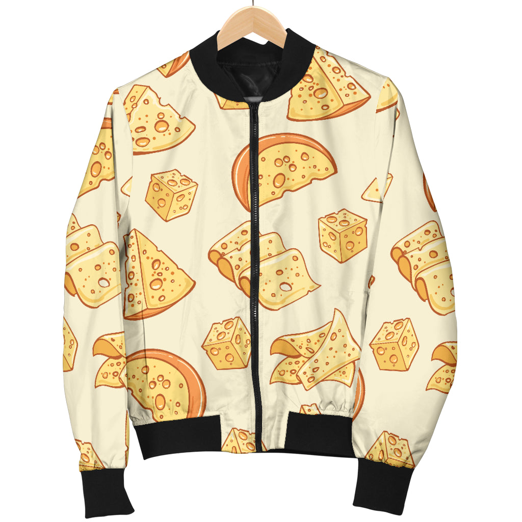 Cheese Pattern Print Design 01 Women's Bomber Jacket
