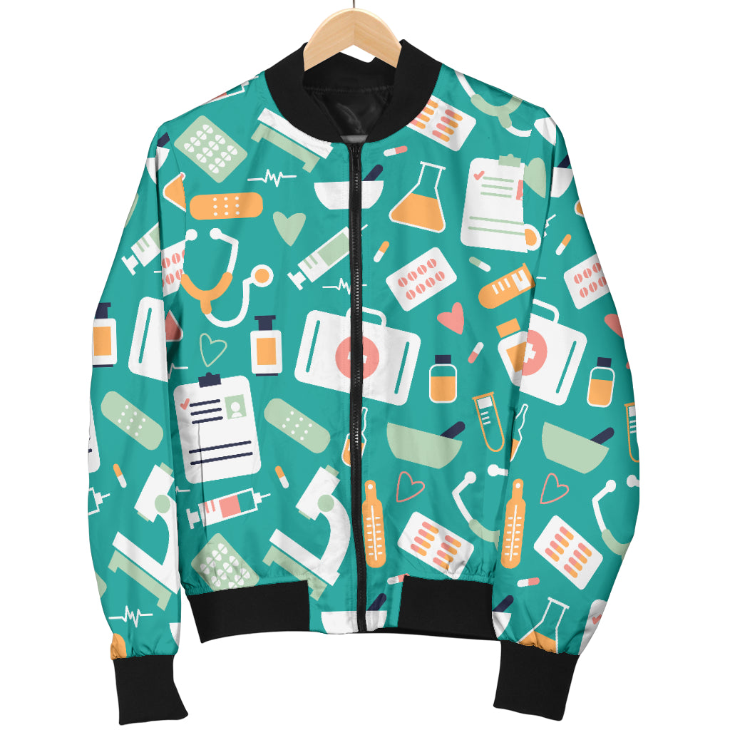 Medical Pattern Print Design 03 Women's Bomber Jacket