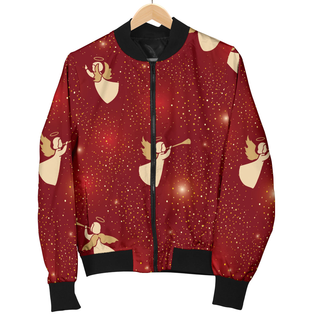 Angel Pattern Print Design 07 Women's Bomber Jacket