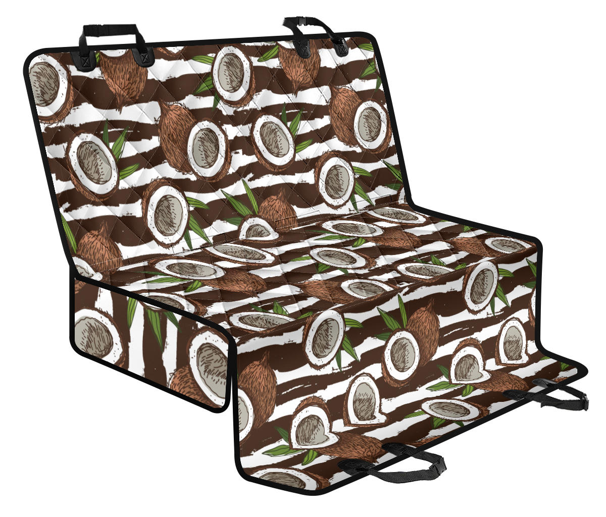 Coconut Pattern Print Design CN04 Rear Dog Seat Cover