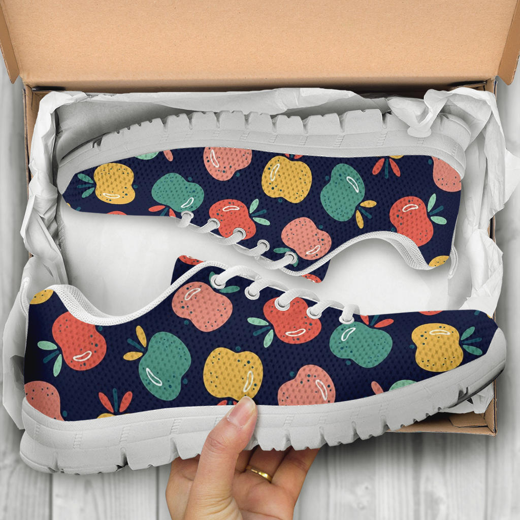 Apple Pattern Print Design AP09 Sneakers White Bottom Shoes