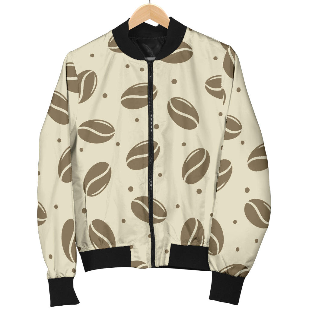 Coffee Pattern Print Design 02 Women's Bomber Jacket