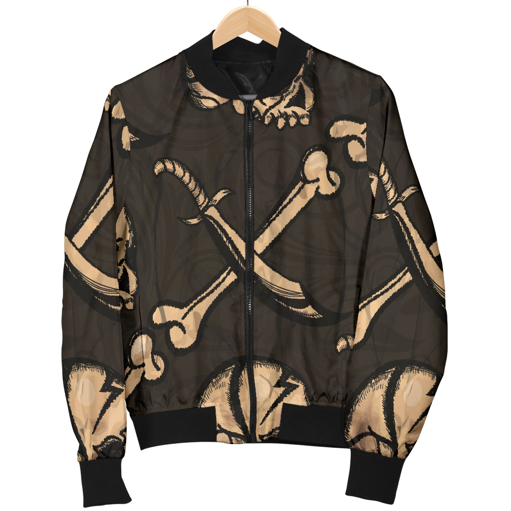 Pirate Pattern Print Design A03 Women's Bomber Jacket