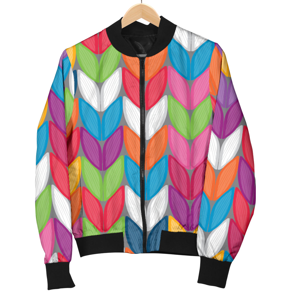 Knit Pattern Print Design 01 Women's Bomber Jacket