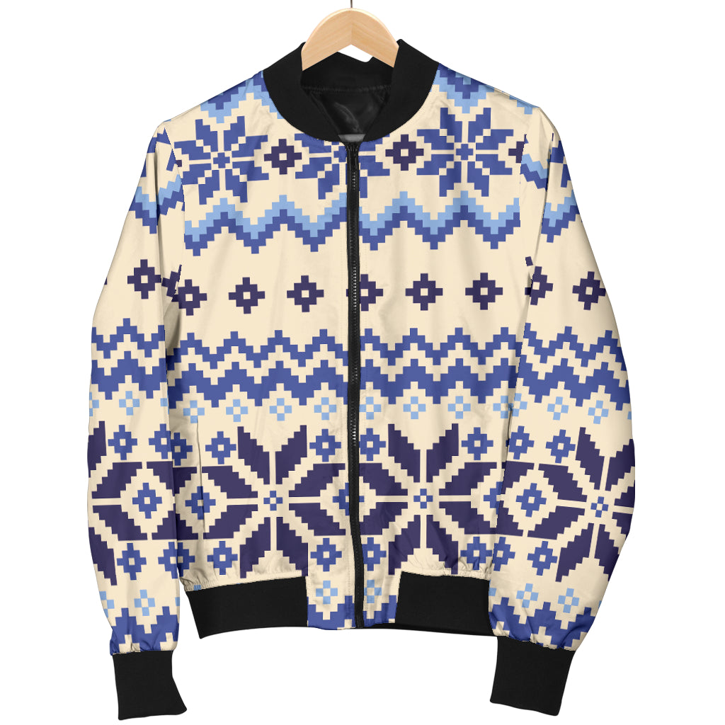 Nordic Pattern Print Design A03 Women's Bomber Jacket