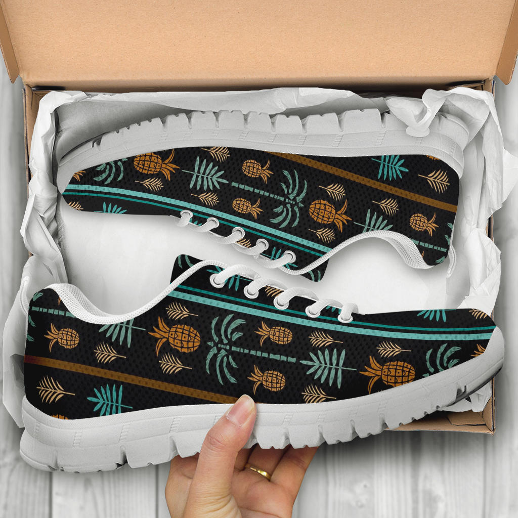 Hawaiian Themed Pattern Print Design H023 Sneakers White Bottom Shoes