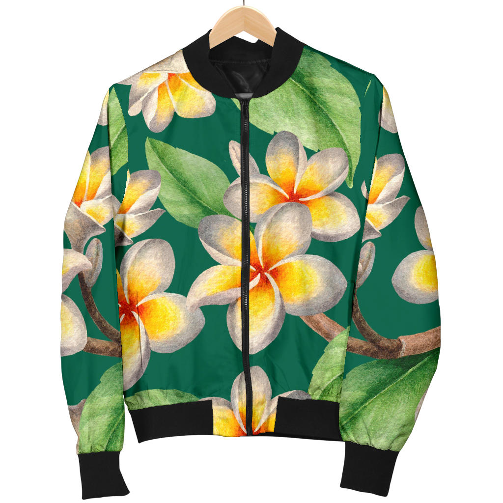 Plumeria Pattern Print Design PM07 Men Bomber Jacket