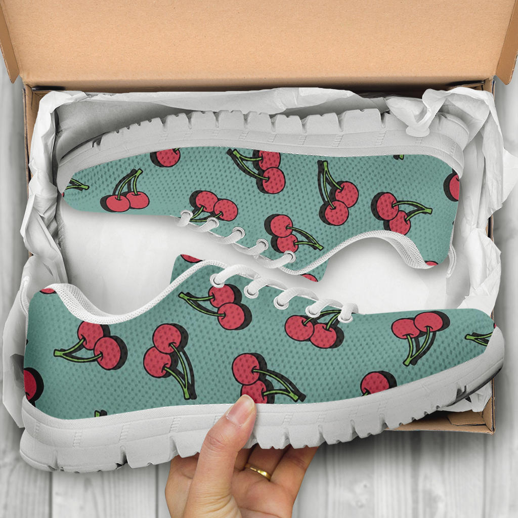 Cherry Pattern Print Design CH03 Sneakers White Bottom Shoes