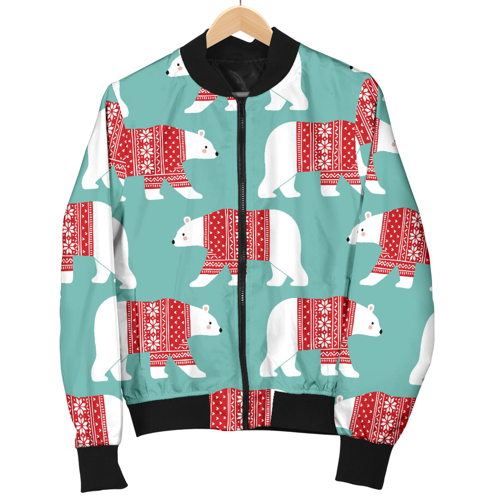 Polar Bear Pattern Print Design A04 Women's Bomber Jacket