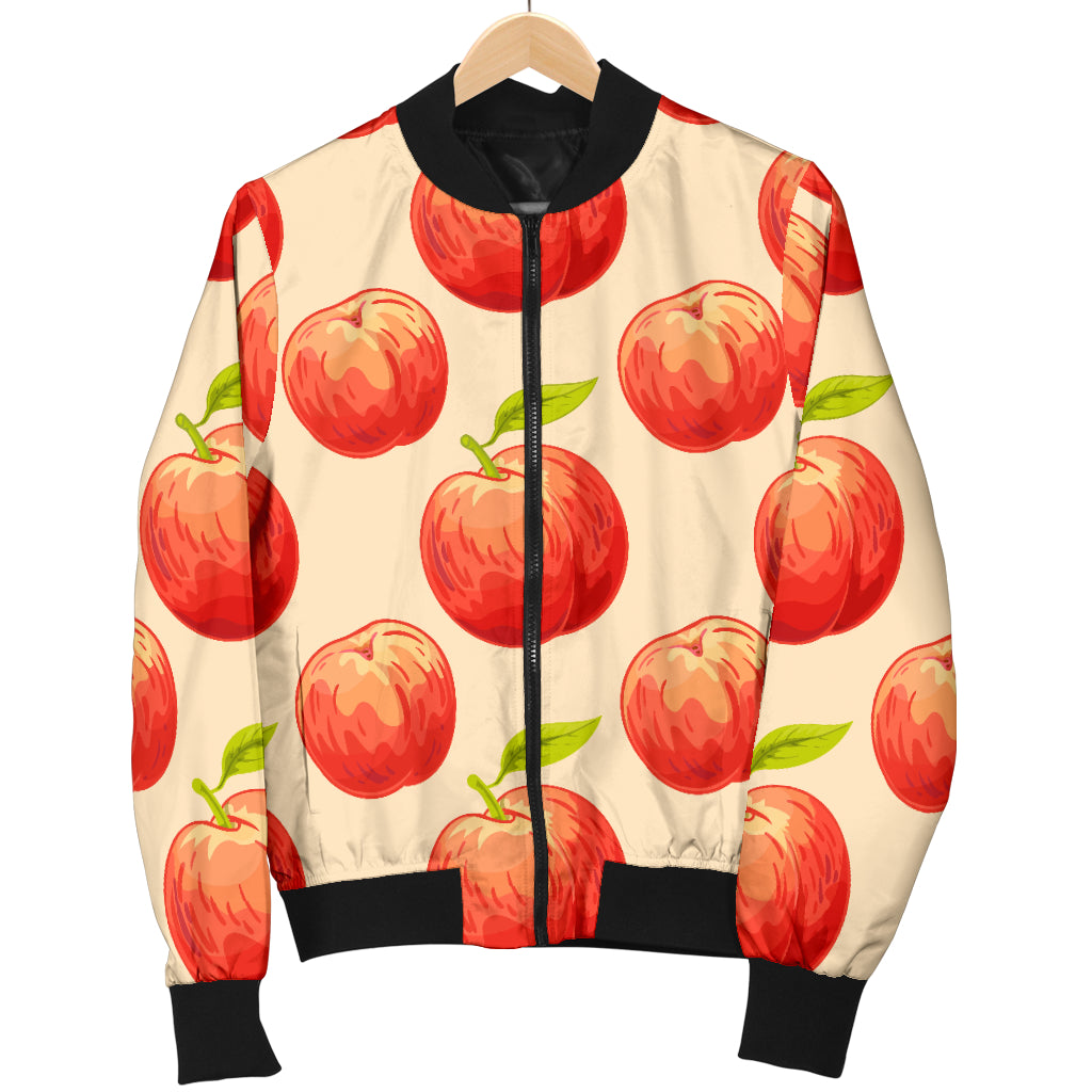 Peach Pattern Print Design A03 Women's Bomber Jacket