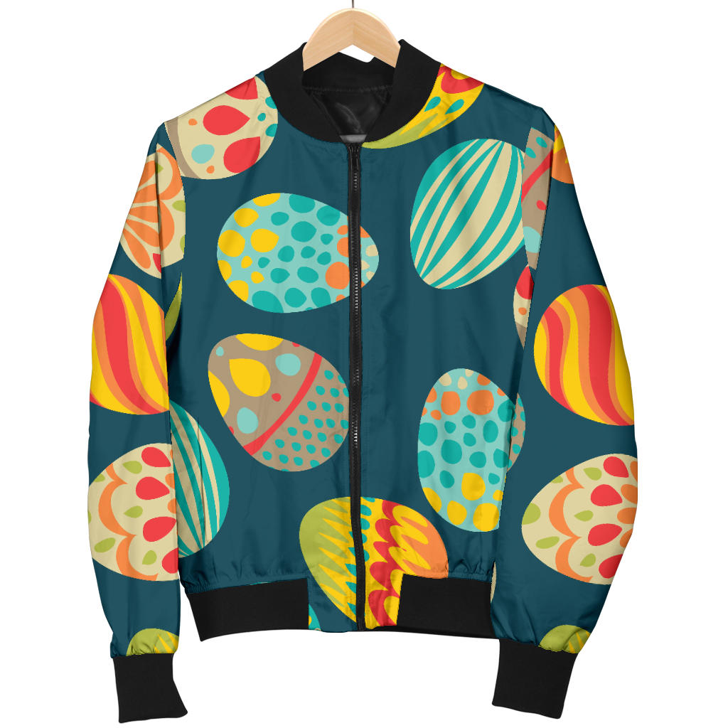 Easter Eggs Pattern Print Design RB09 Women Bomber Jacket