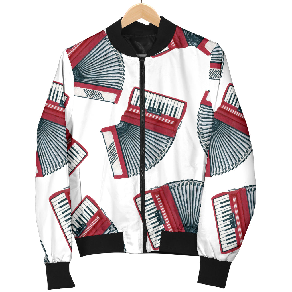 Accordion Pattern Print Design 03 Women's Bomber Jacket