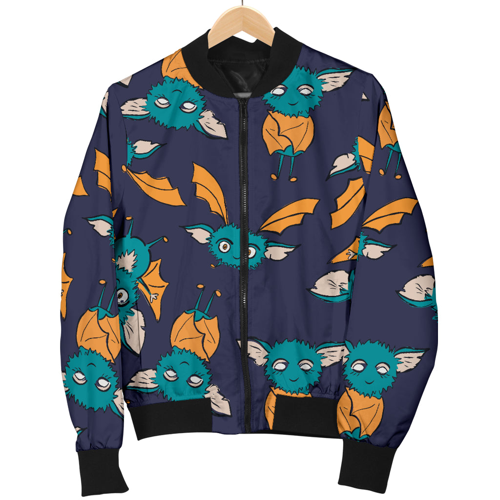 Bat Pattern Print Design 07 Women's Bomber Jacket