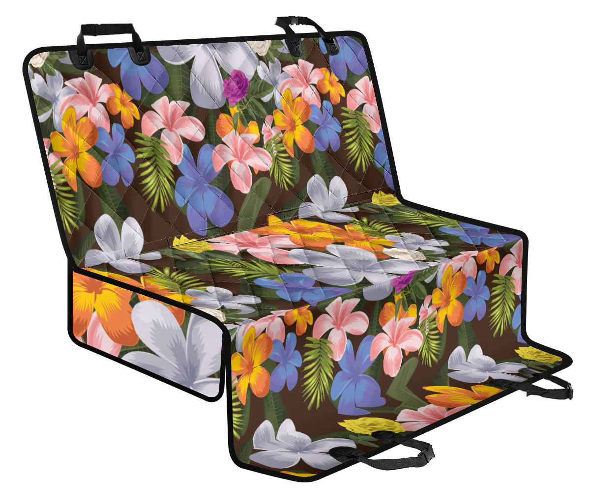 Plumeria Pattern Print Design PM03 Rear Dog Seat Cover