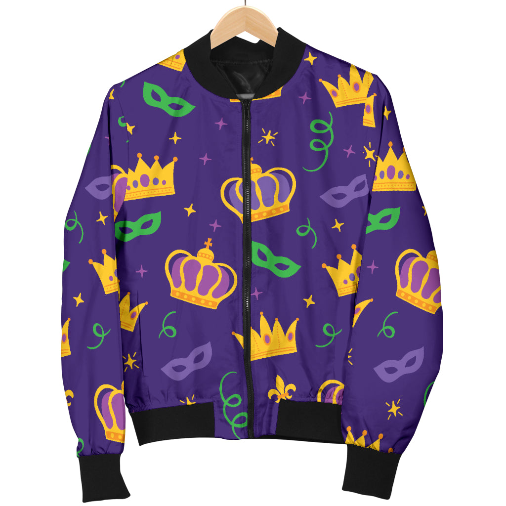 Mardi Gras Pattern Print Design 03 Women's Bomber Jacket