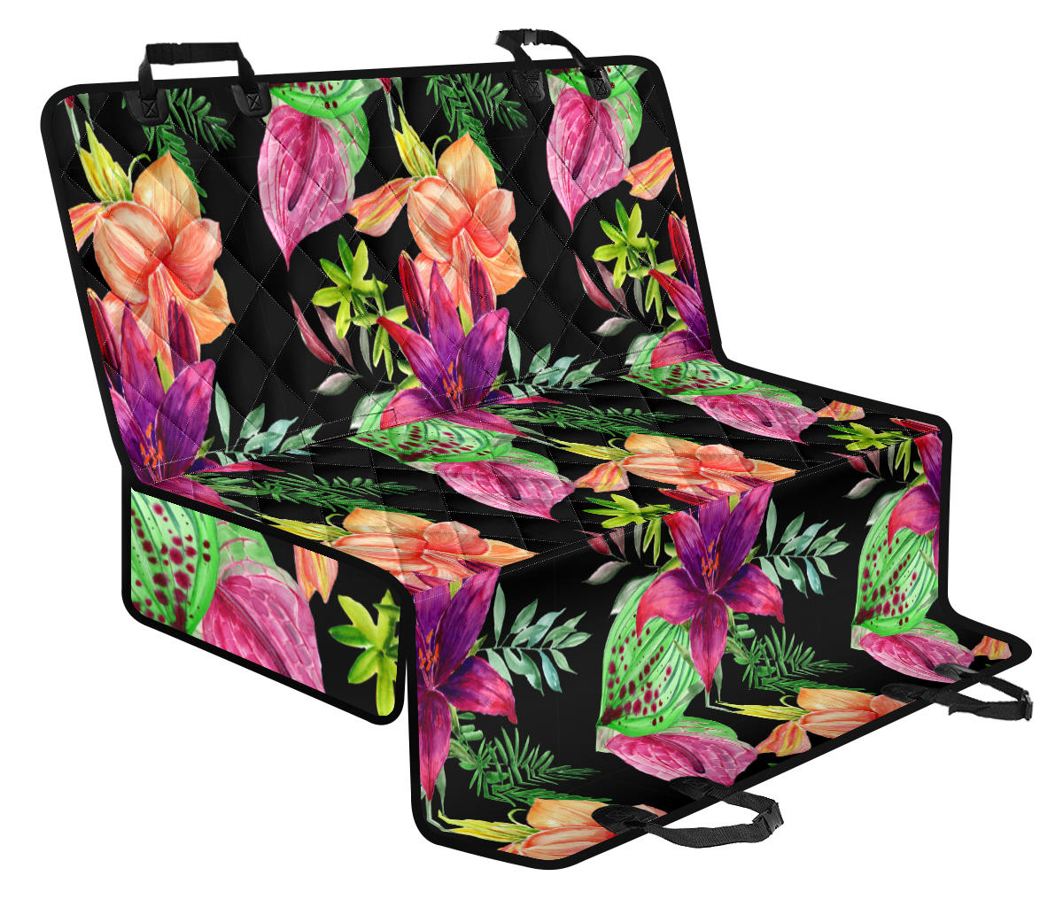 Amaryllis Pattern Print Design AL09 Rear Dog Seat Cover