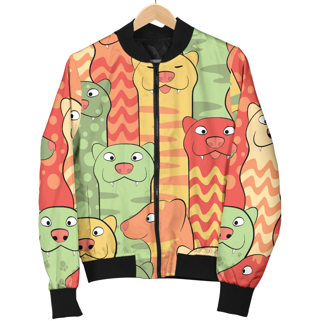 Ferret Pattern Print Design 01 Women's Bomber Jacket