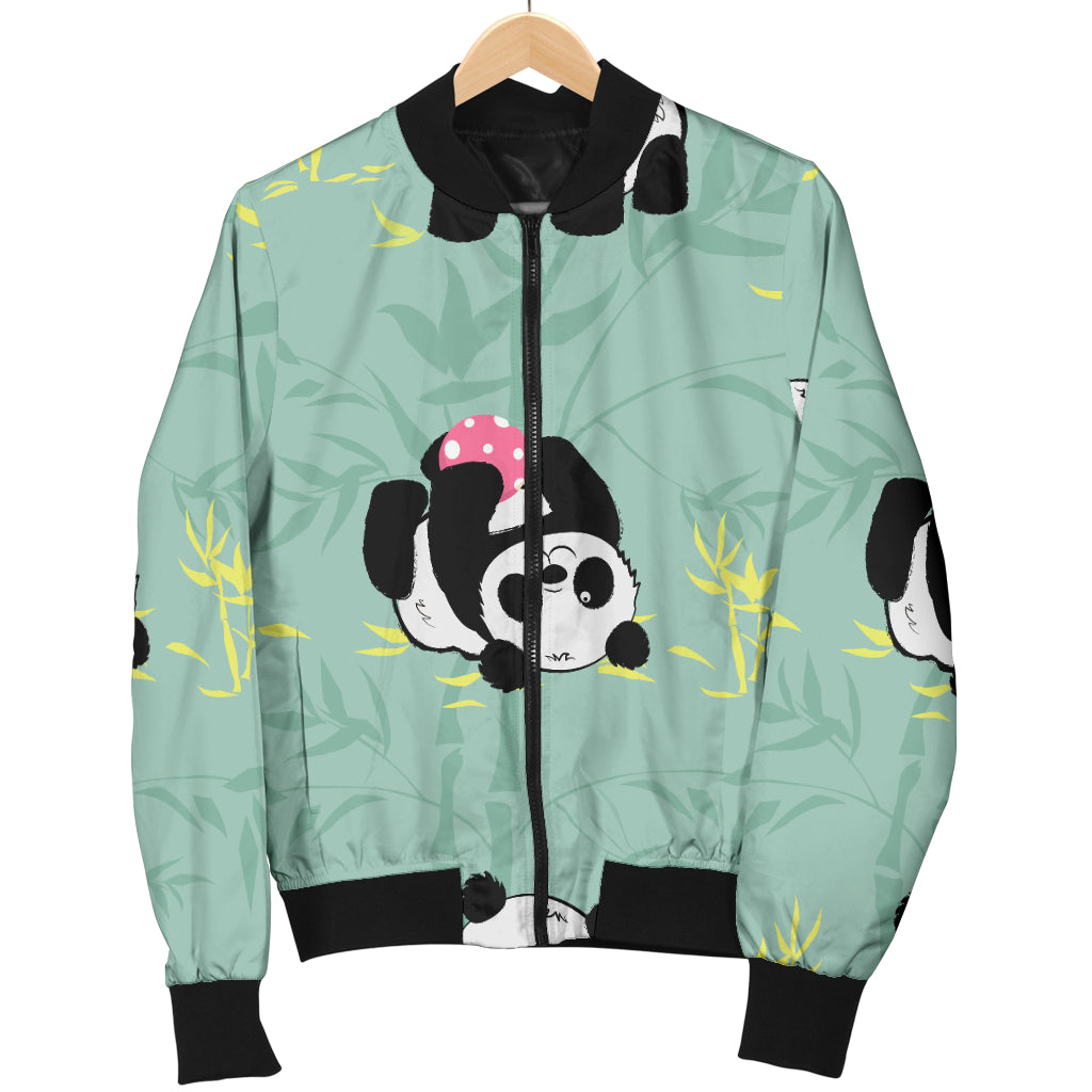 Panda Pattern Print Design A05 Women's Bomber Jacket