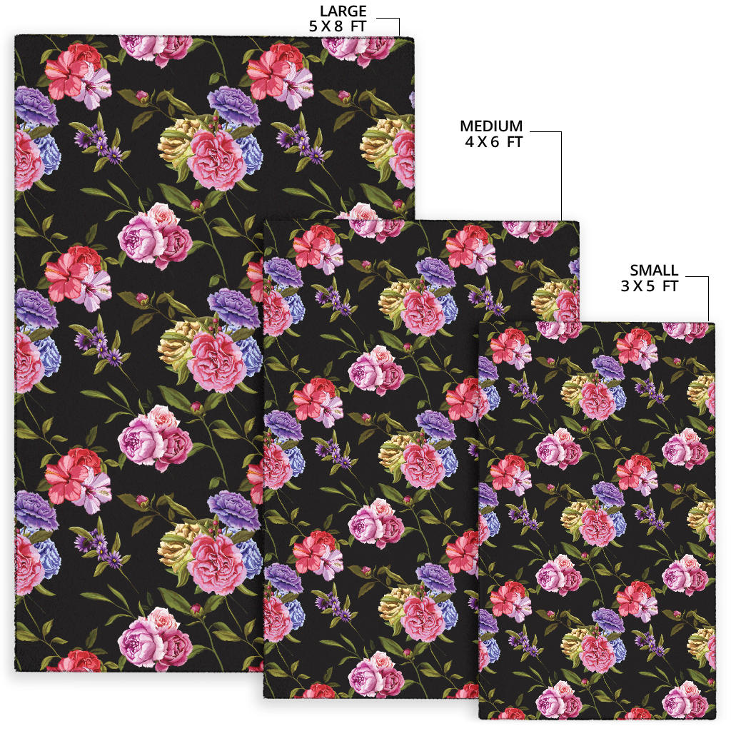 Carnations Pattern Print Design CN05 Area Rugs