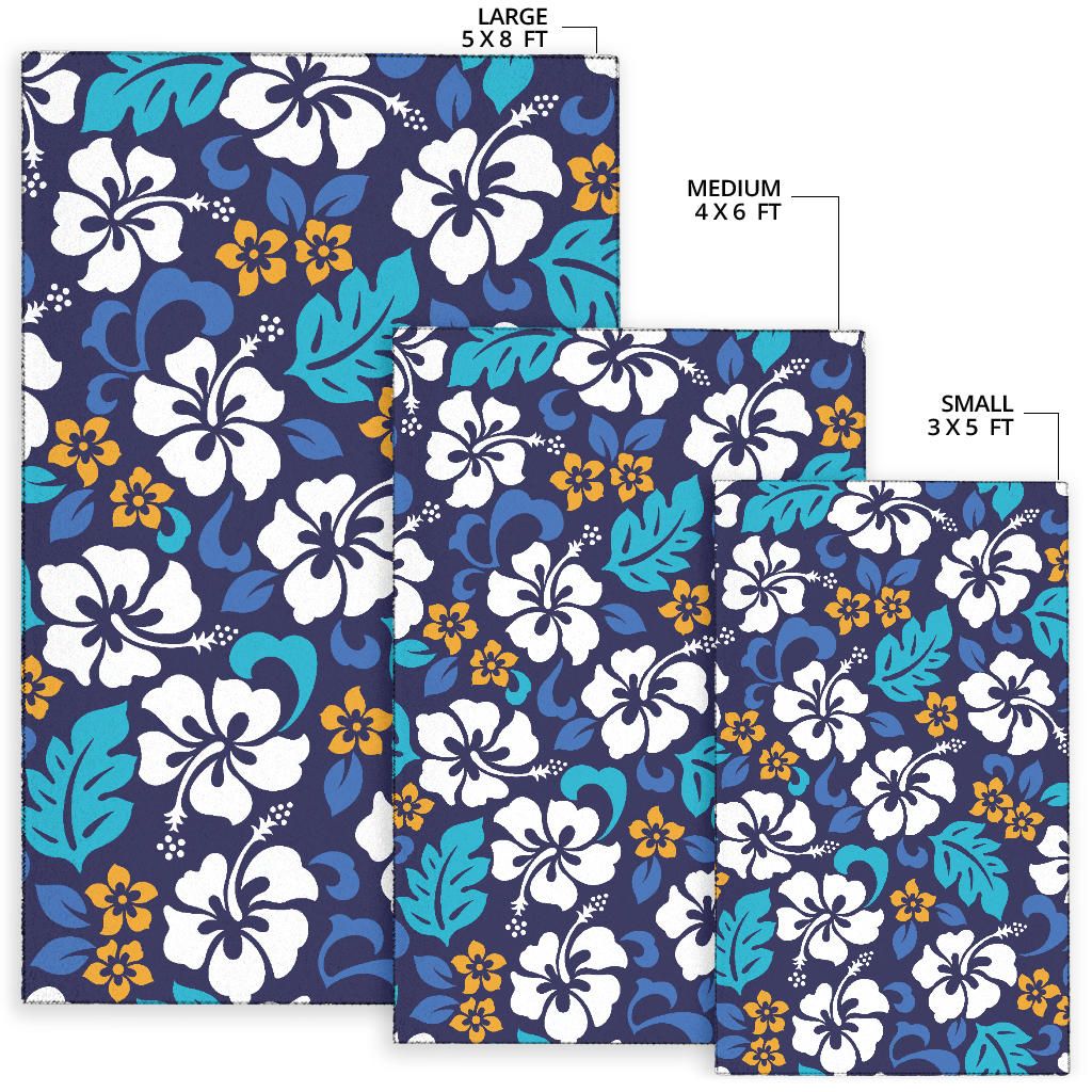 Hibiscus Pattern Print Design HB030 Area Rugs