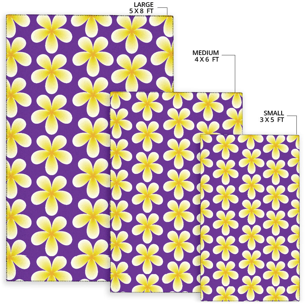Yellow Plumeria Pattern Print Design PM05 Area Rugs