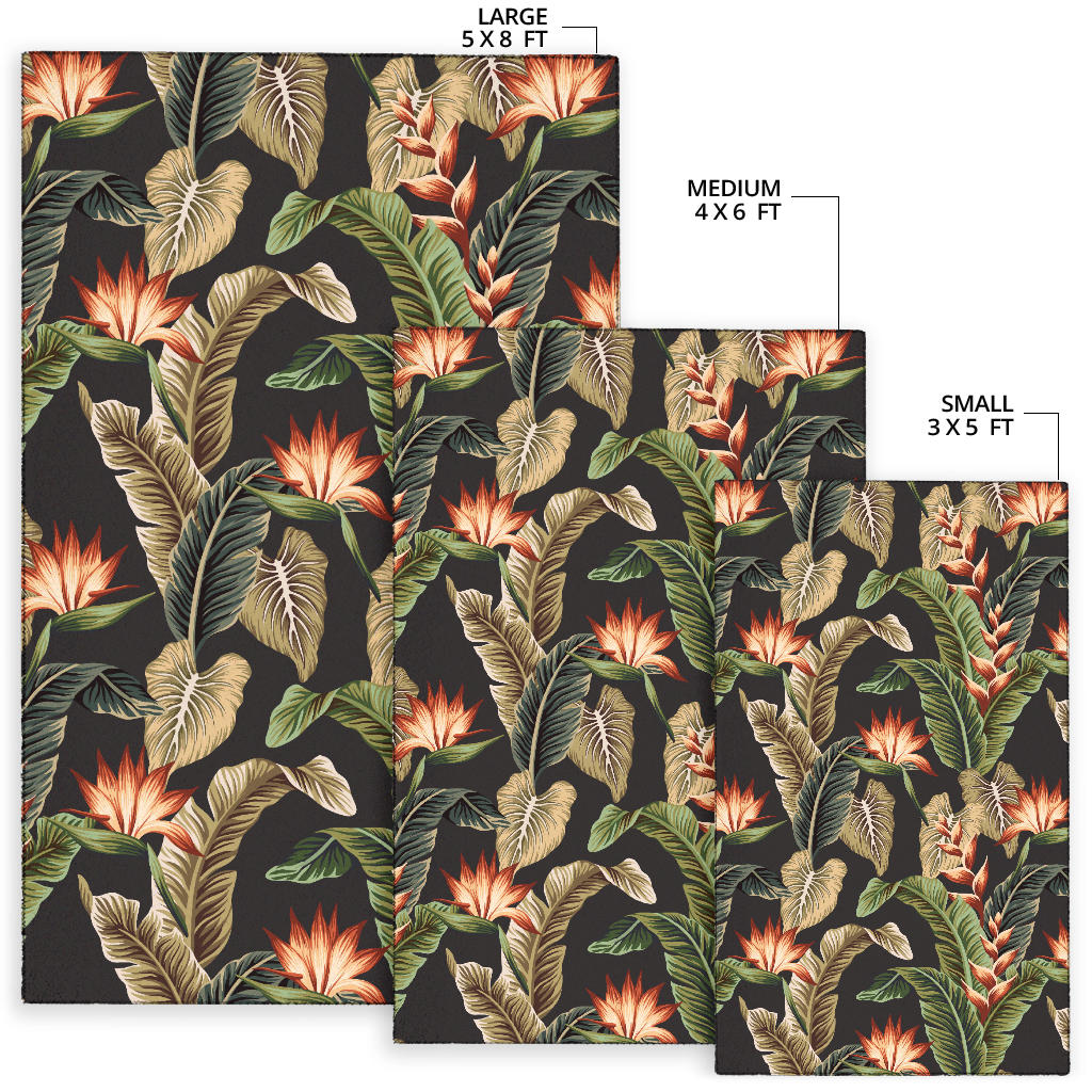 Tropical Flower Pattern Print Design TF014 Area Rugs