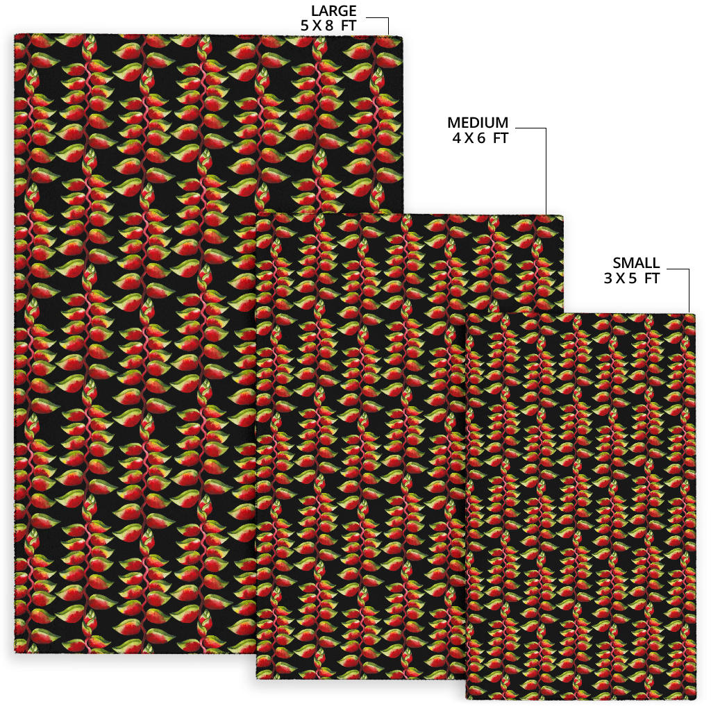 Heliconia Pattern Print Design HL05 Area Rugs