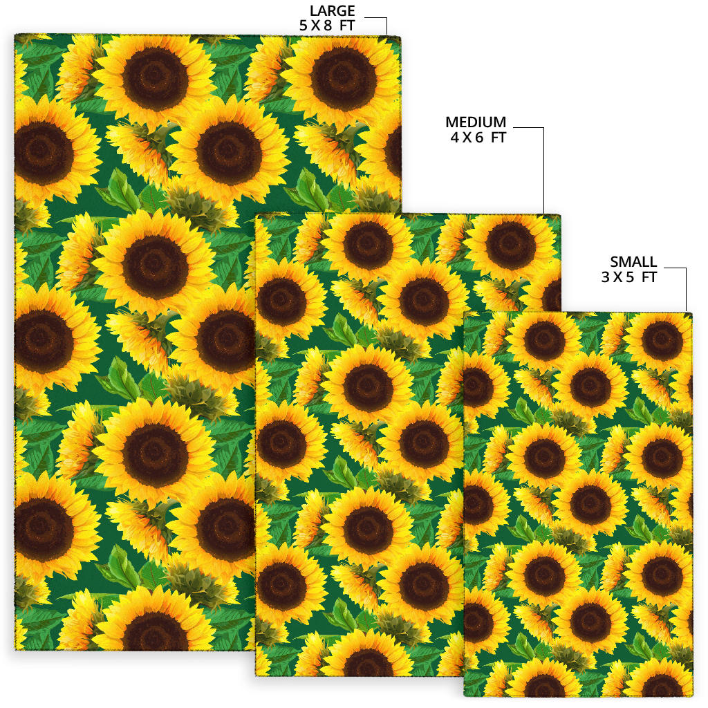 Sunflower Pattern Print Design SF02 Area Rugs