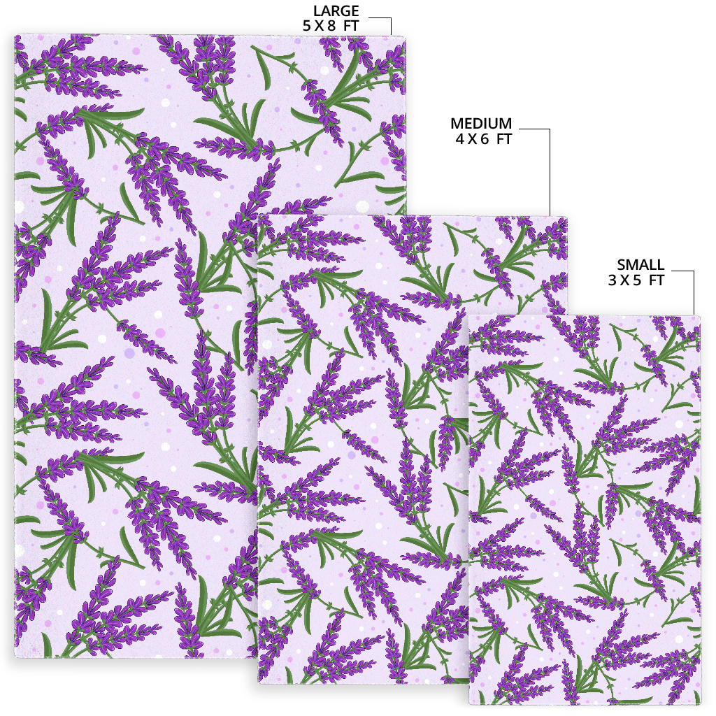 Lavender Pattern Print Design LV02 Area Rugs