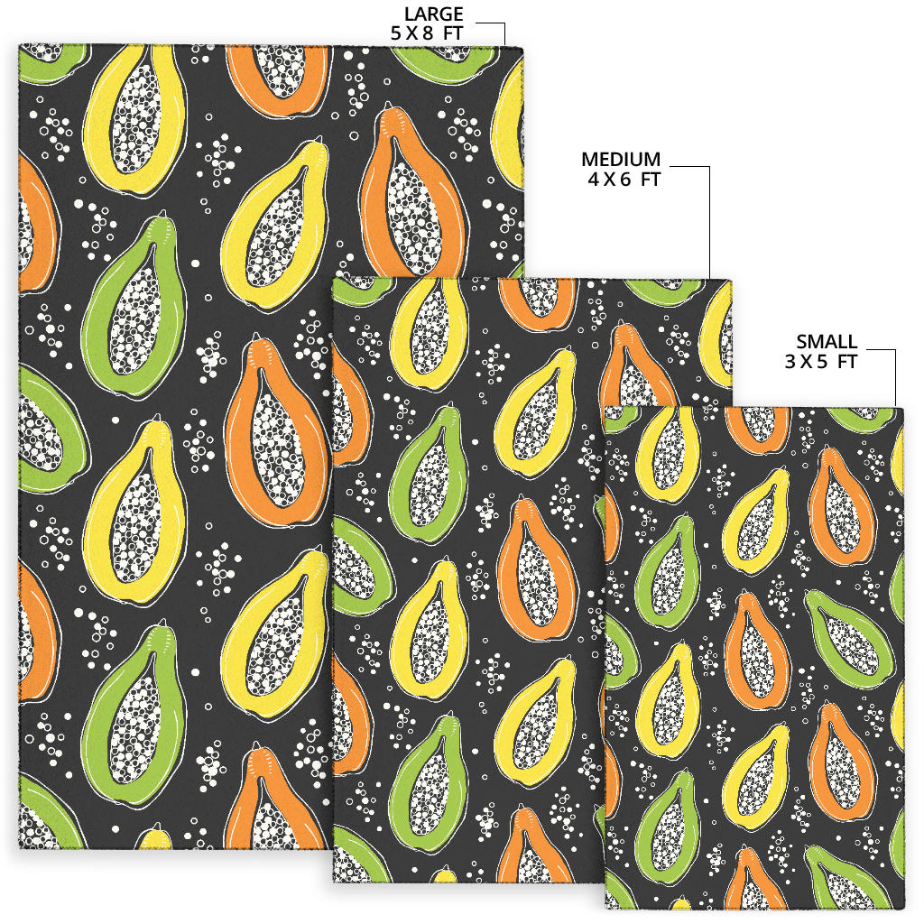 Papaya Pattern Print Design PP05 Area Rugs