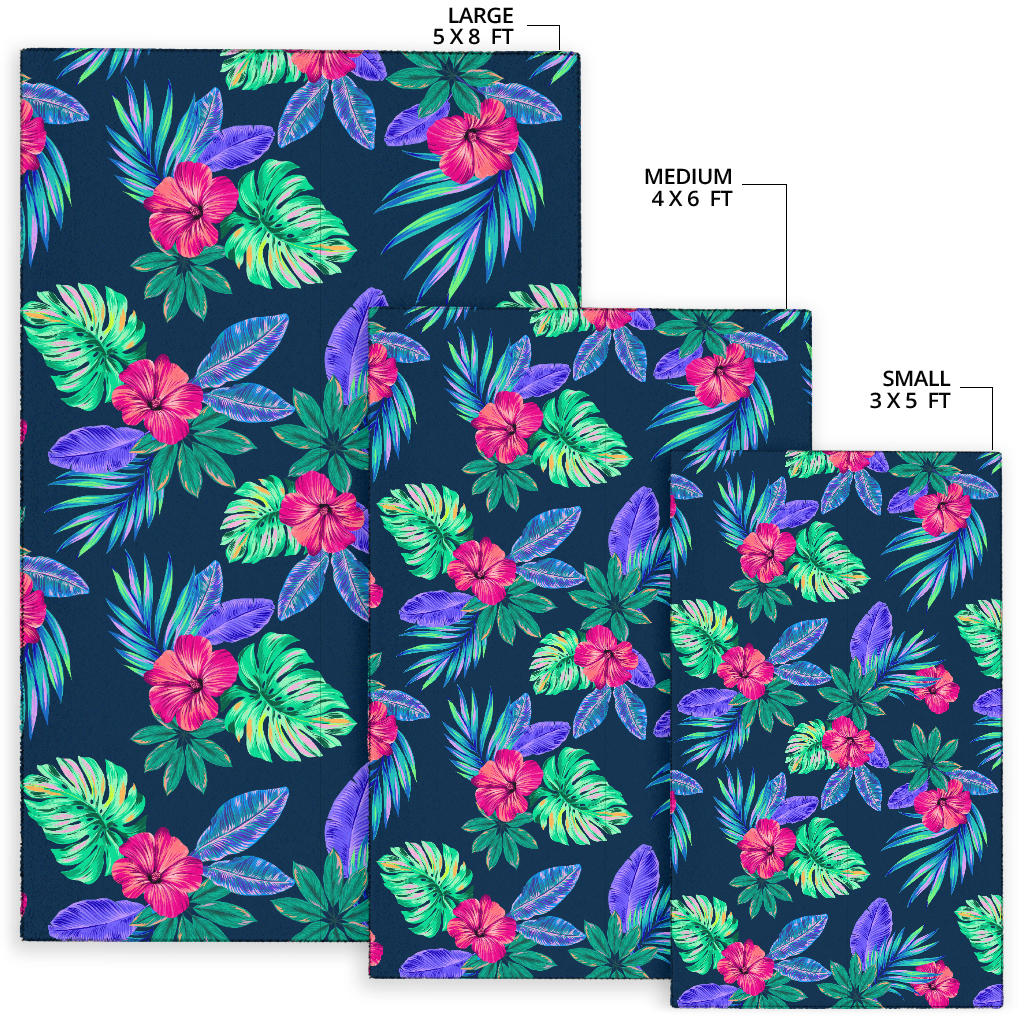 Tropical Flower Pattern Print Design TF09 Area Rugs