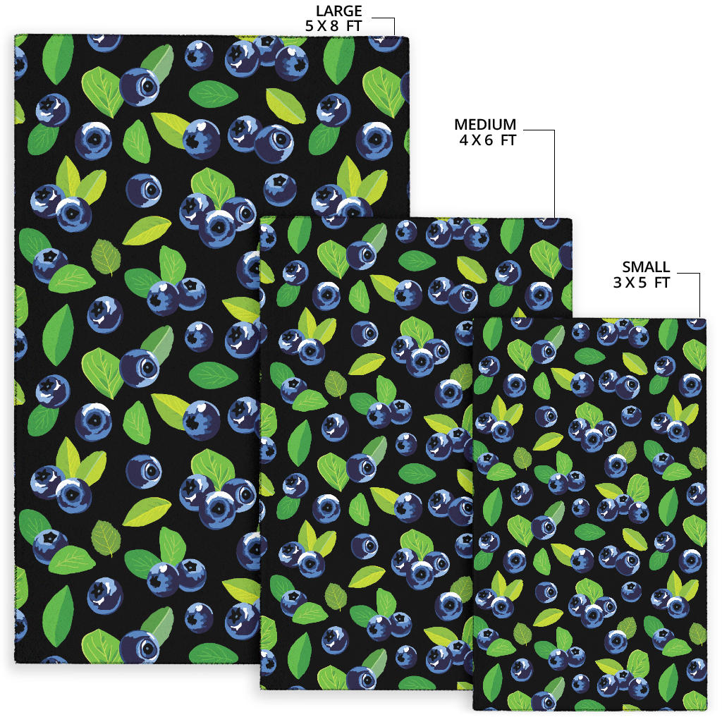 Blueberry Pattern Print Design BB03 Area Rugs