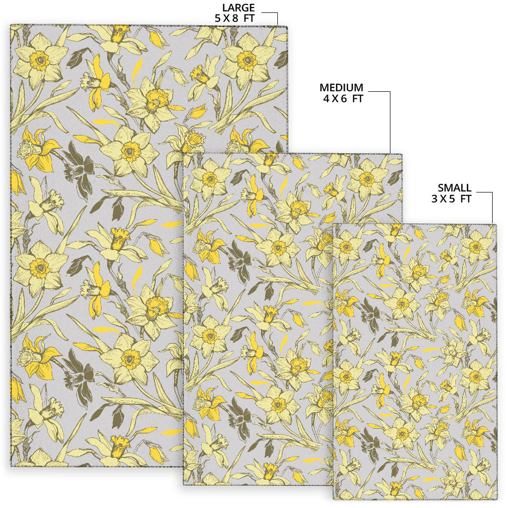 Daffodils Pattern Print Design DF05 Area Rugs