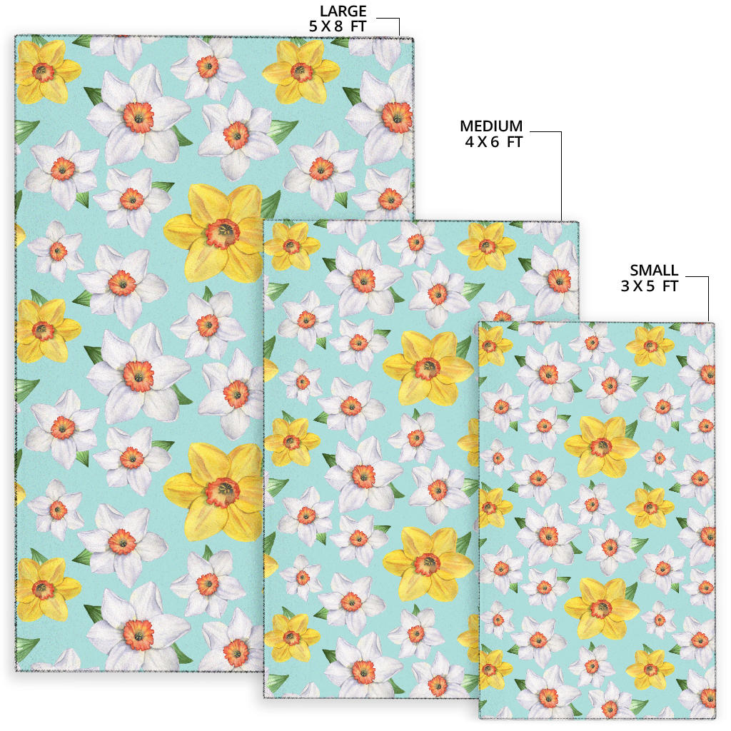 Daffodils Pattern Print Design DF07 Area Rugs