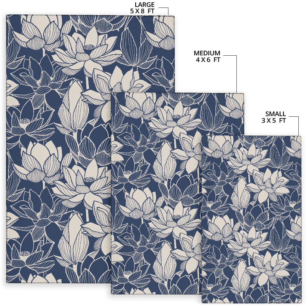 Water Lily Pattern Print Design WL04 Area Rugs