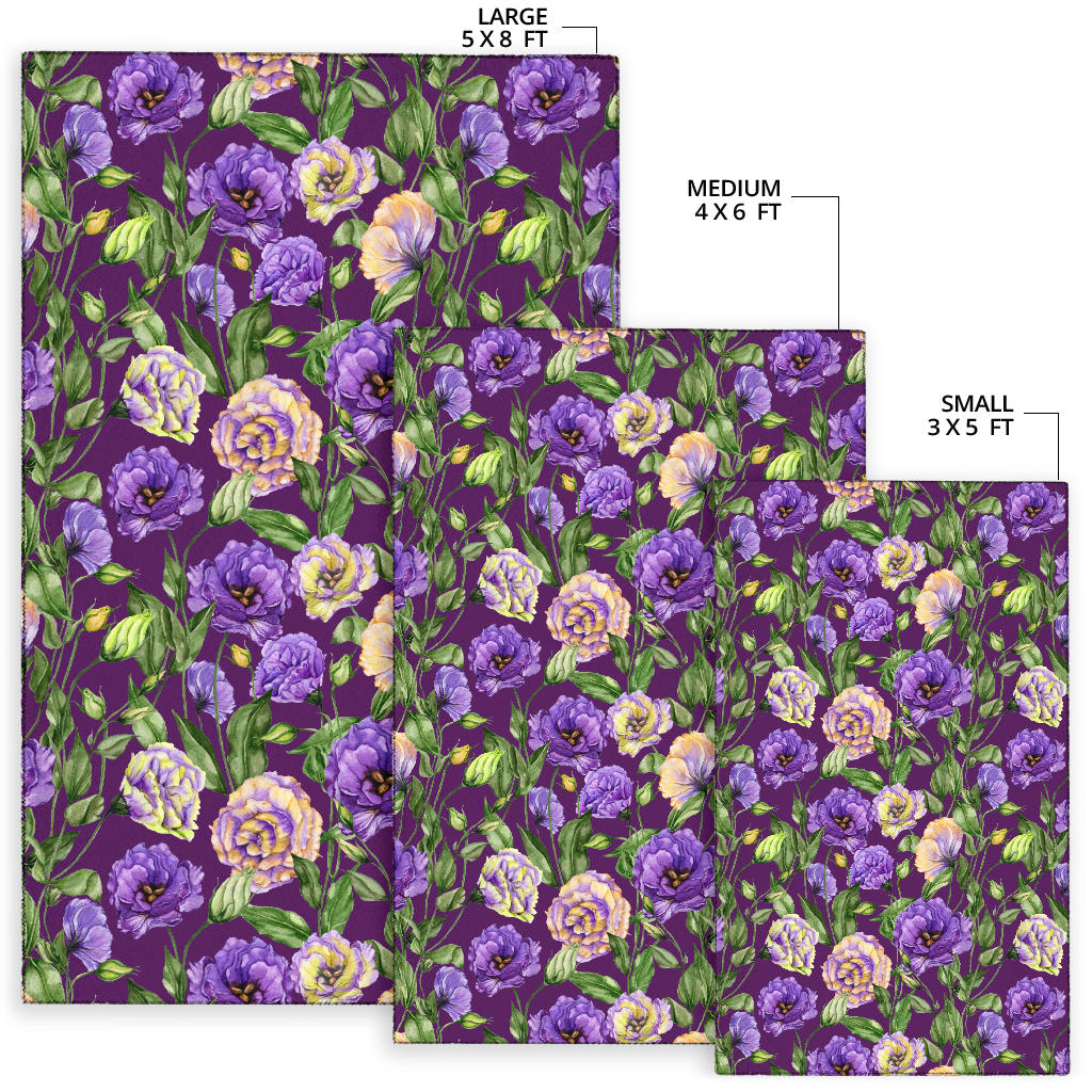 Lisianthus Pattern Print Design LT03 Area Rugs