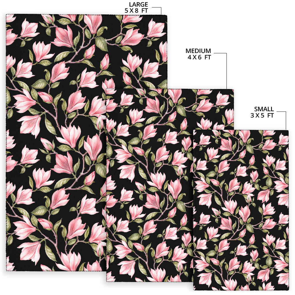 Magnolia Pattern Print Design MAG03 Area Rugs