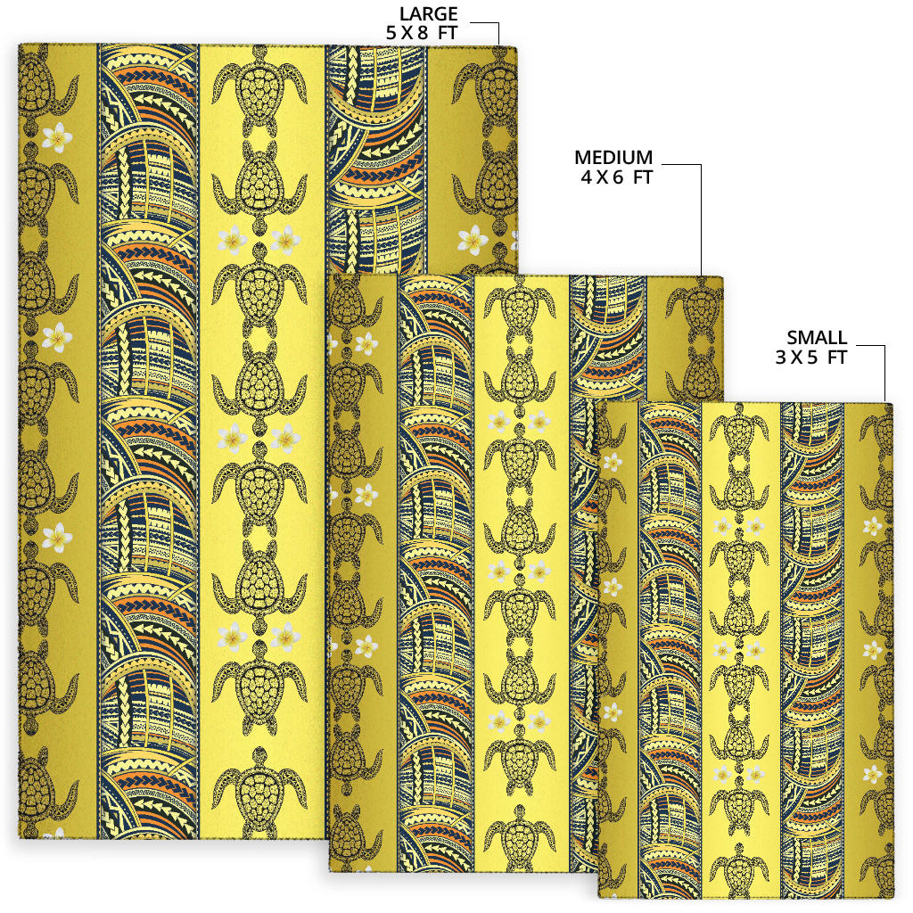 Polynesian Turtle Hawaiian Design Print Area Rugs